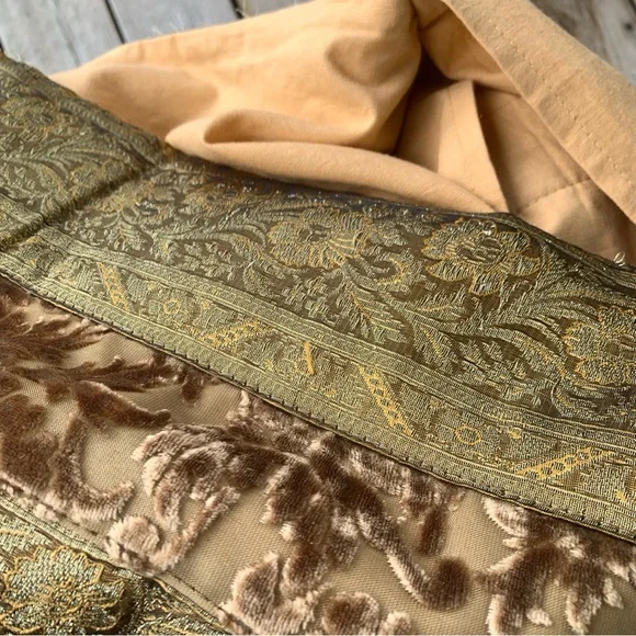 Burnout Velvet Duvet Cover Brocade Trim - Picture 5 of 11